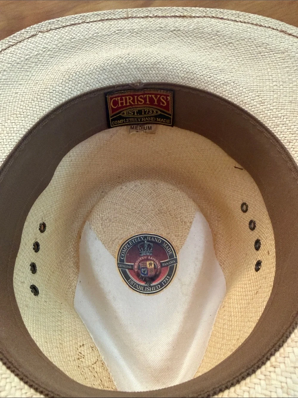 Christy Natural Straw Panama-Style Fedora Hat